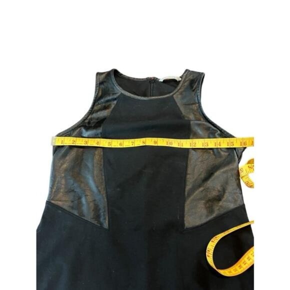 Athleta Ponte Night On the Town Dress Size XS Faux Leather - Picture 5 of 8